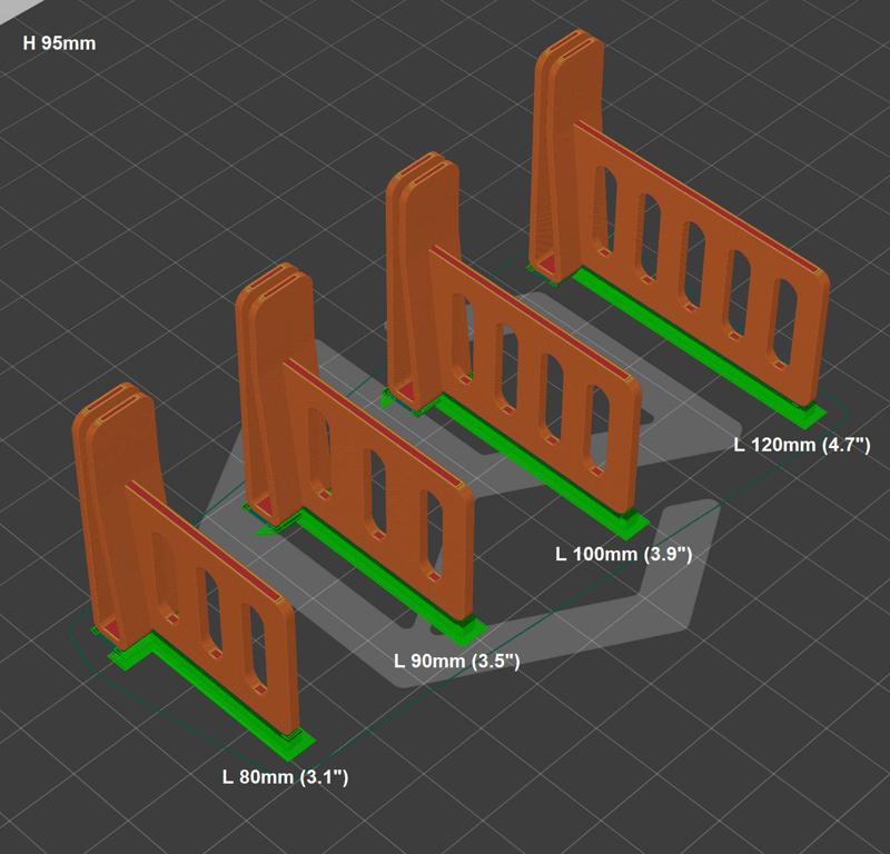 Fridge Door Storage Divider 95mm (with holes)