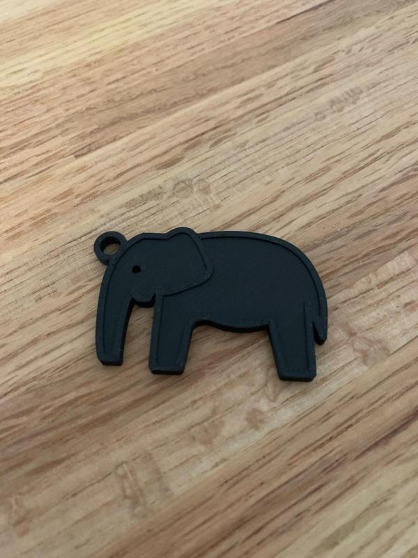 Simple cute elephant keychain
