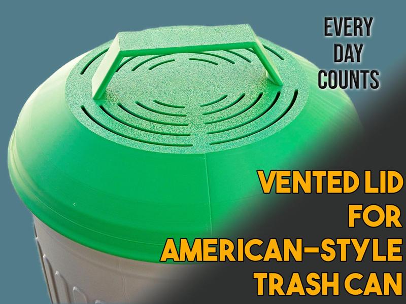 Ventilated lid for American-Style Trash Can