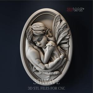 Fairy 3d stl model for CNC