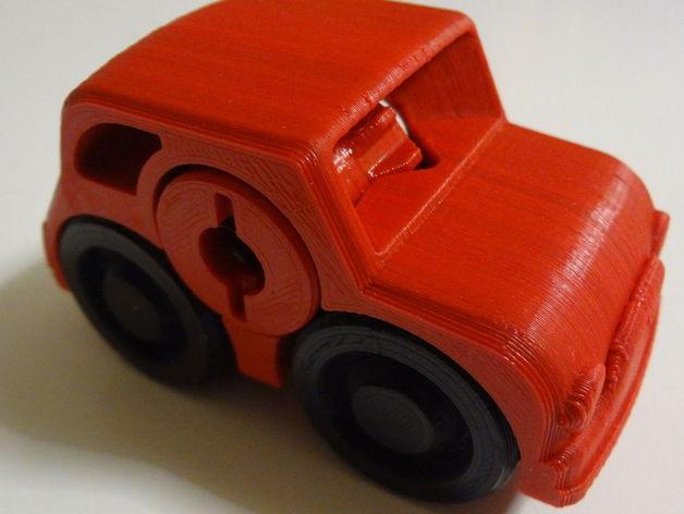 2 colors - Fiat Rubber band Powered car