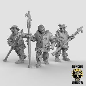 Zombie Town Guard with Pollarms (pre supported)