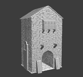 Large tall city gate - Medieval Modular castle System