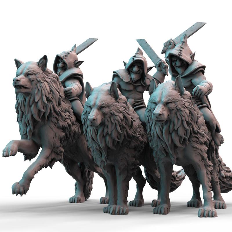 Goblin Wolf Riders (pre-supported)