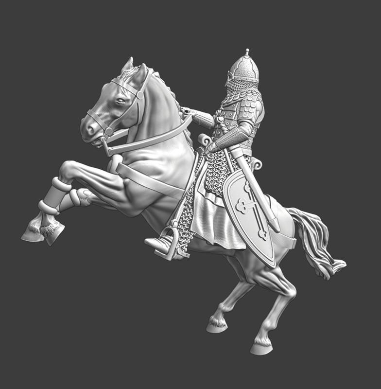 Mounted medieval russian noble knight