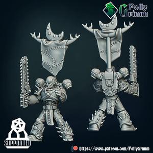 Fallen Space Gladiator. Standard-bearer Tabletop miniature