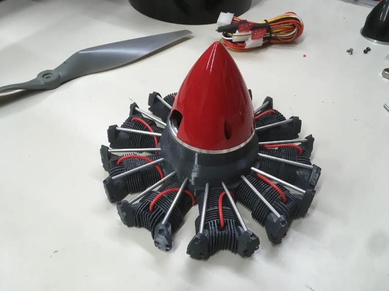 9-cylinder Radial Engine Dummy for Model Airplane 1:5 scale   