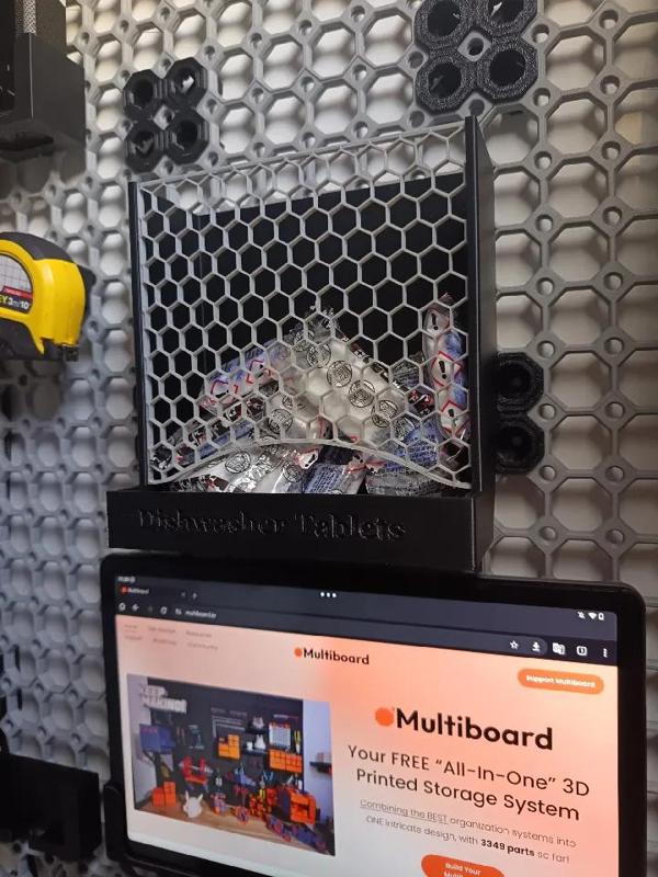 Multiboard compatible dishwasher tablet dispenser   