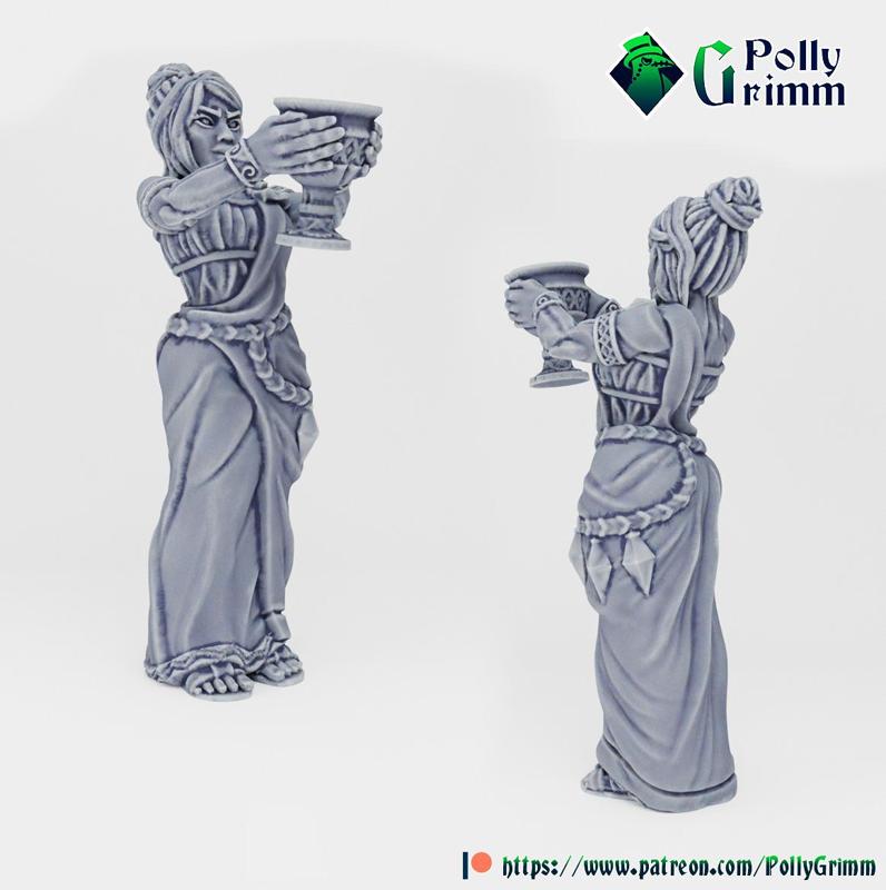 Tabletop fantasy miniature. Nymphs set. Oread elder