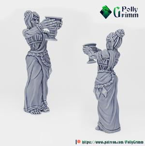 Tabletop fantasy miniature. Nymphs set. Oread elder