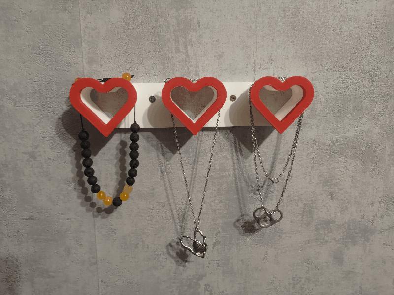 Heart-Shaped Jewelry Hanger for Necklaces