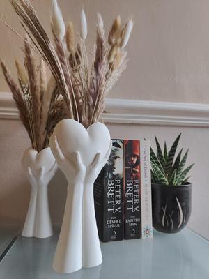 Hands Holding Heart Vase, Valentine's design