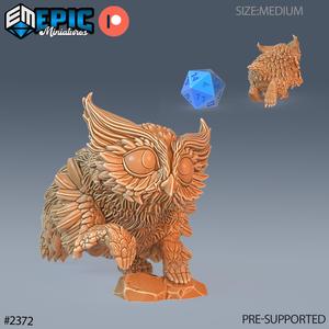 Owlbear Baby Walking / Owl Bear Hybrid / Wild Animal Beast / Forest Encounter