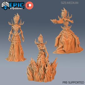 Flame Lich Set / Necromancer / Undead Wizard / Evil Zombie Sorcerer / Skeleton Army