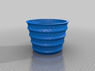 Wood basket plant pot (20x20x17, 2mm Walls and holes in bottom)
