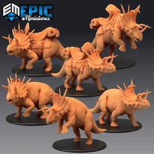 Triceratops Set / Ancient Horned Dinosaur / Jurassic Mount Collection