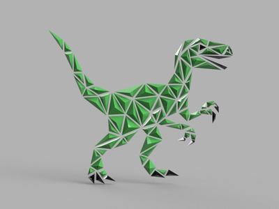 Geometric Velociraptor Wall Art