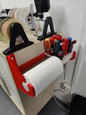 Dérouleur de papier essuie-tout et support d'outils