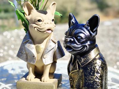 French Bulldog Bust/Planter – LV Blazer Edition