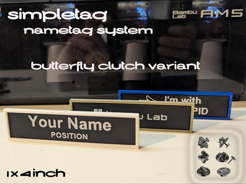 Butterfly Clutch Pin - 1x4inch - SimpleTag Nametag