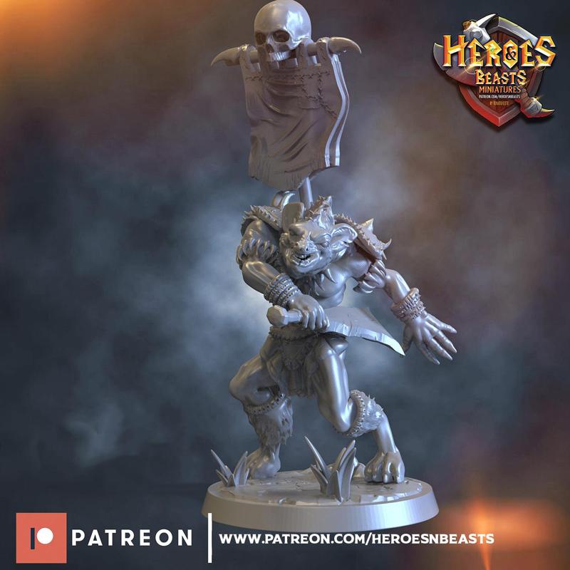 Gnoll mercenary warrior 2 - bannerman