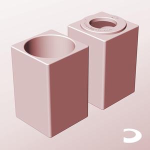 CS68-115-P Pierced Modular Stacking Storage Box Bin Container Planter Lamp Shade | Printable Objects - Infinite Containers | stl file for 3d printing