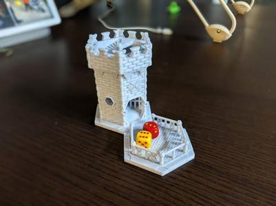 Catan Hex Dice Tower - Sloped exit
