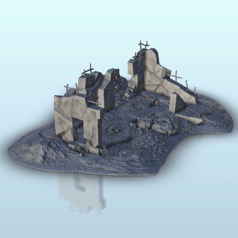 House in ruins 12 - Flames of war Bolt Action Empire baroque Age of Sigmar Modern Warhammer