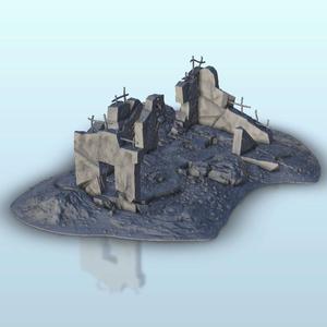 House in ruins 12 - Flames of war Bolt Action Empire baroque Age of Sigmar Modern Warhammer
