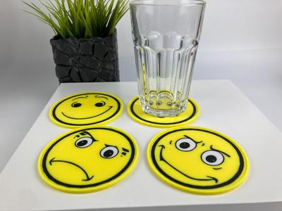 Emoji themed coasters