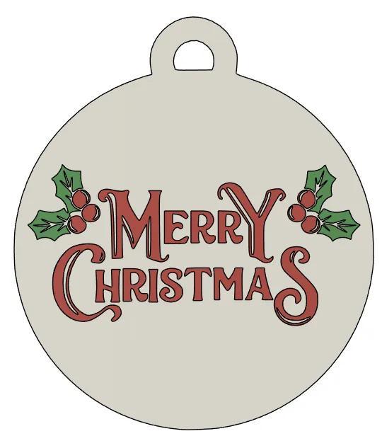 Multicolor Merry Christmas 2D Bauble 2 – Festive and Vibrant!   