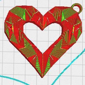 Low Poly Heart Keychain   