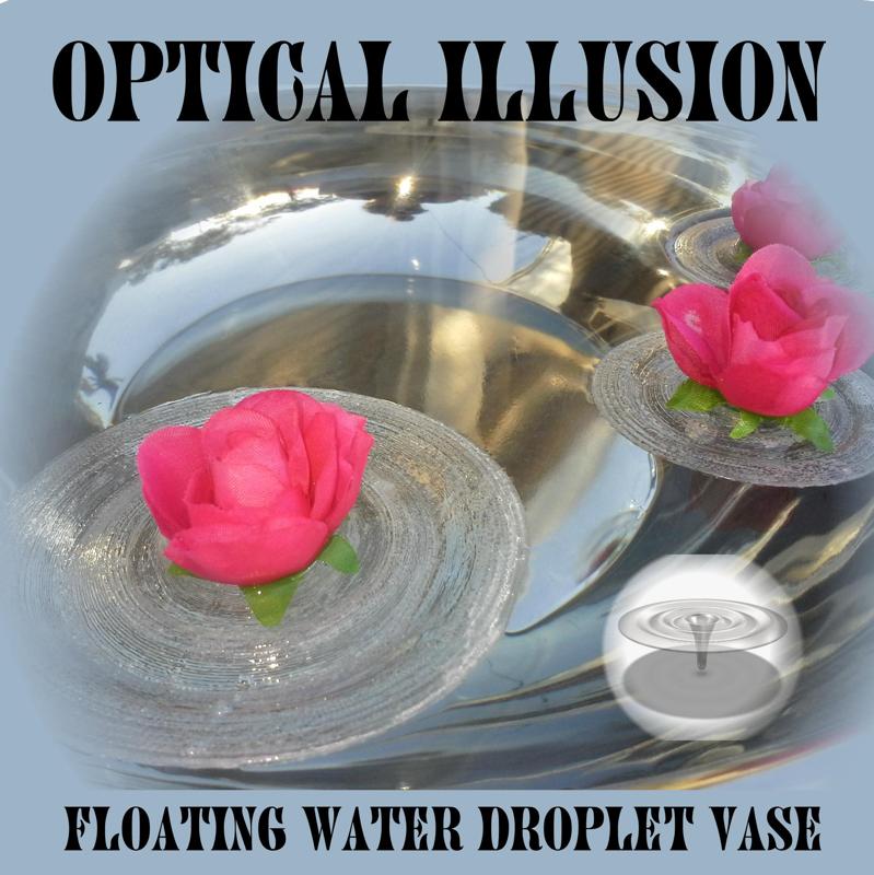 Water droplet vase. Magical invisible floating vase. Wedding decor, Candle holder.