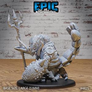 Lobster Folk Warrior Trident ‧ DnD Miniature ‧ Tabletop Miniatures ‧ Gaming Monster ‧ 3D Model ‧ RPG ‧ DnDminis ‧ STL FILE