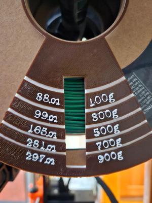 Filament spool gauge indicator for 1.75mm PLA   