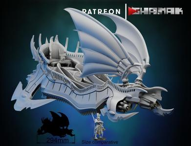 Futuristic space dark elves Talon ship support ready