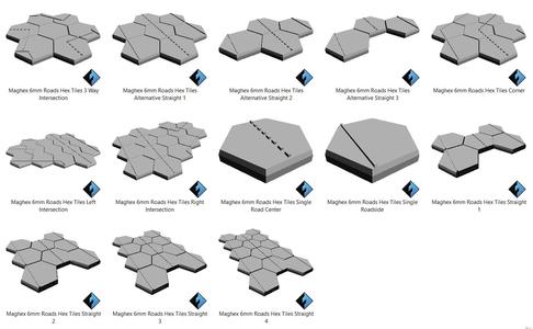 6mm Street hex Tile Set