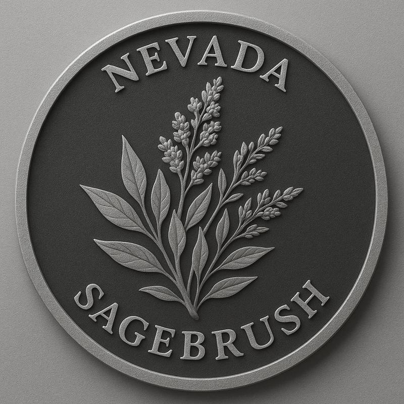 nevada state flower sagebrush coin token wall art