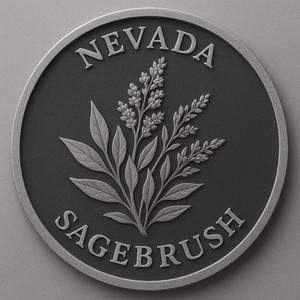 nevada state flower sagebrush coin token wall art