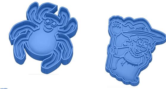 Biscuit Moulds - Halloween - Witch - Pumpkin - Ghost - Spider - Bat - Cookie Cutter - Cookie cutter