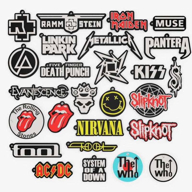 Rock and metal bands key chains