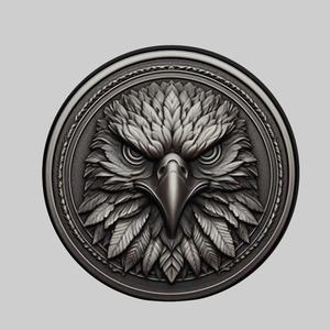 Hawk Animal Head Hawk Animal Medallion for CNC Router Laser & 3D Printer