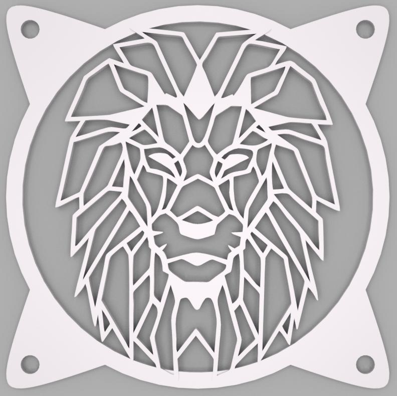 Geometric polygon Lion FAN COVER 120 mm
