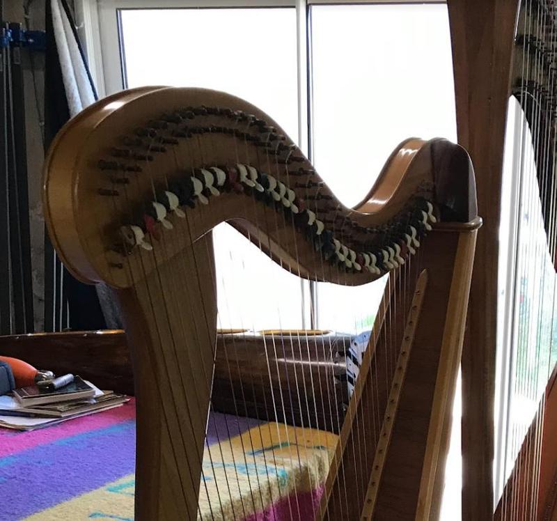 Lever part for Lever harp