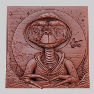 E.T. 3d printer relief medallion obj stl