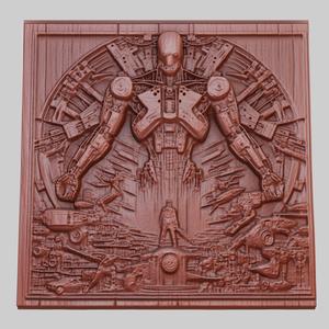 Ex Machina 3d printer relief medallion obj stl