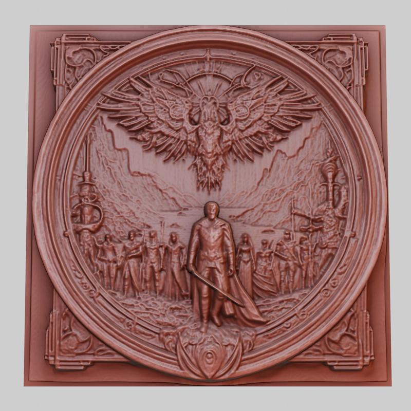 Oblivion 3d printer relief medallion obj stl