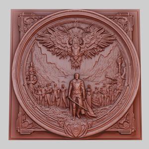 Oblivion 3d printer relief medallion obj stl