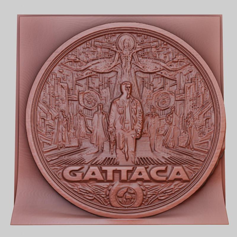 Gattaca 3d printer relief medallion obj stl