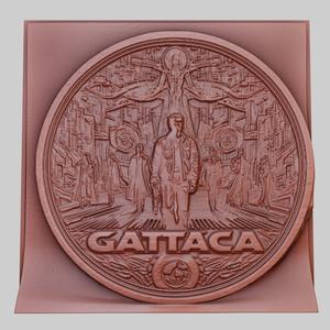 Gattaca 3d printer relief medallion obj stl
